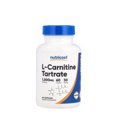 L-karnitin-tartarát, Nutricost L-Carnitine Tartrate, 60 kapszula