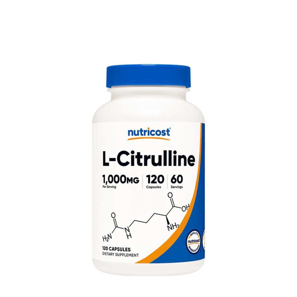 L-citrullin 1000 mg, Nutricost L-Citrulline Capsules 1000 mg, 120 kapszula