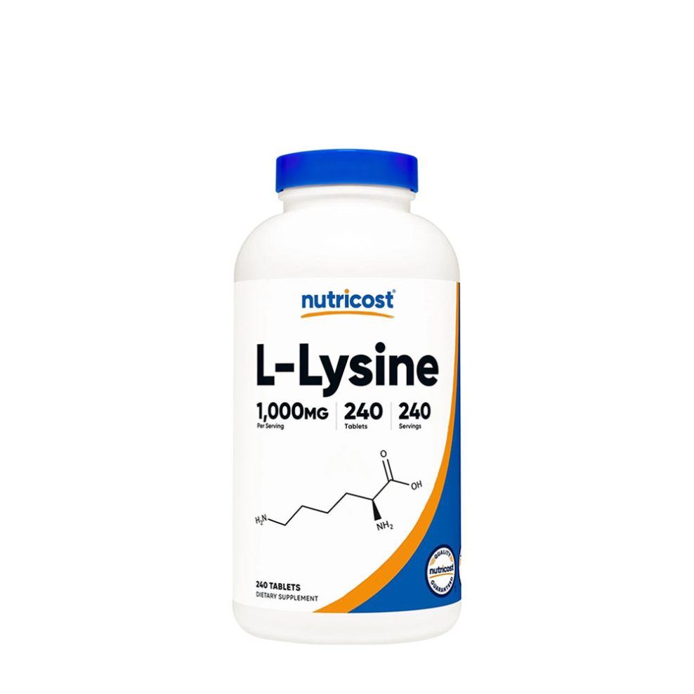 L-lizin, Nutricost L-Lysine Tablets, 240 tabletta