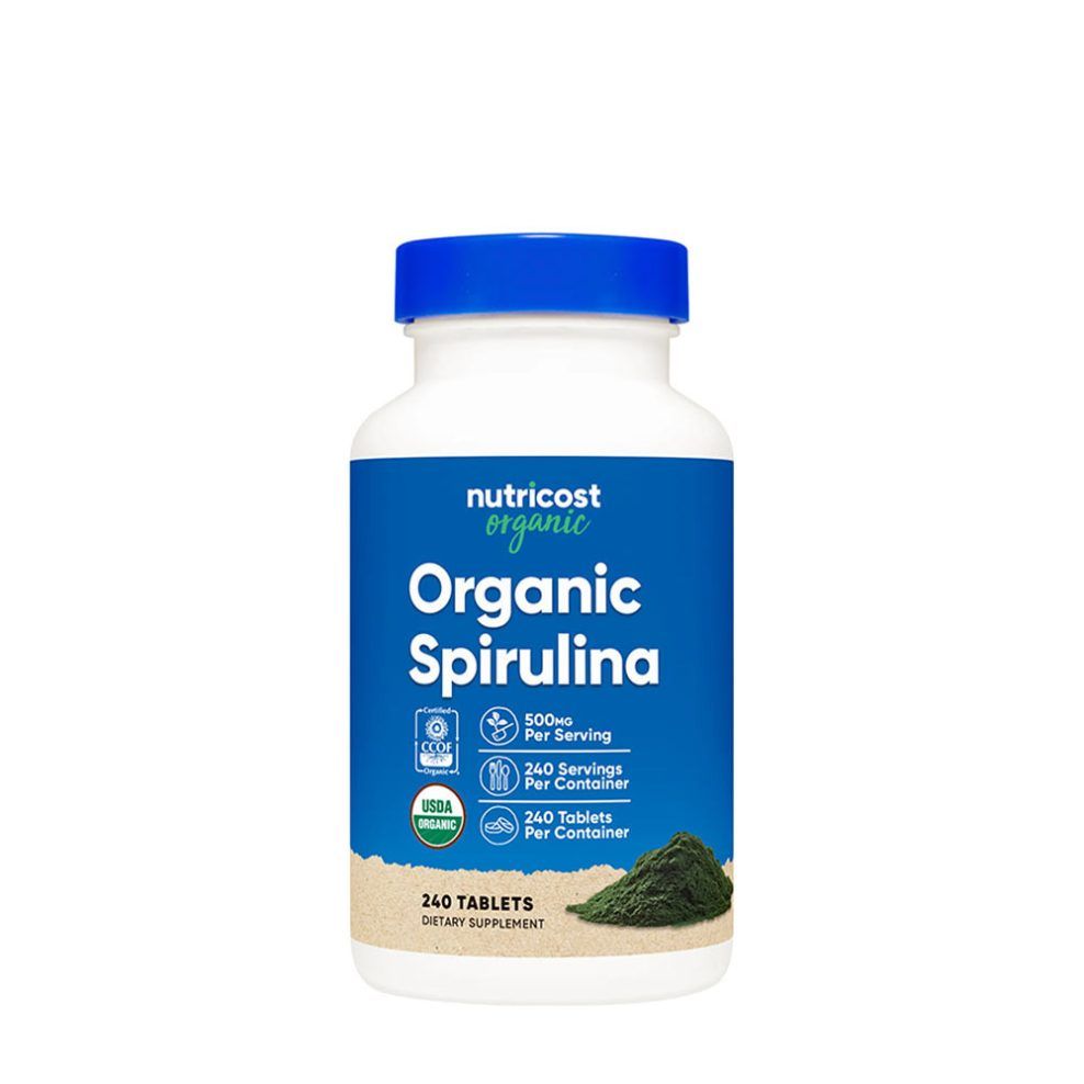Organikus spirulina, Nutricost Organic Spirulina, 240 tabletta