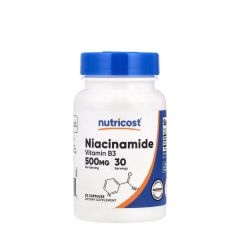 B3-vitamin-niacinamid 500 mg, Nutricost Vitamin B3 Niacinamide 500 mg, 30 kapszula