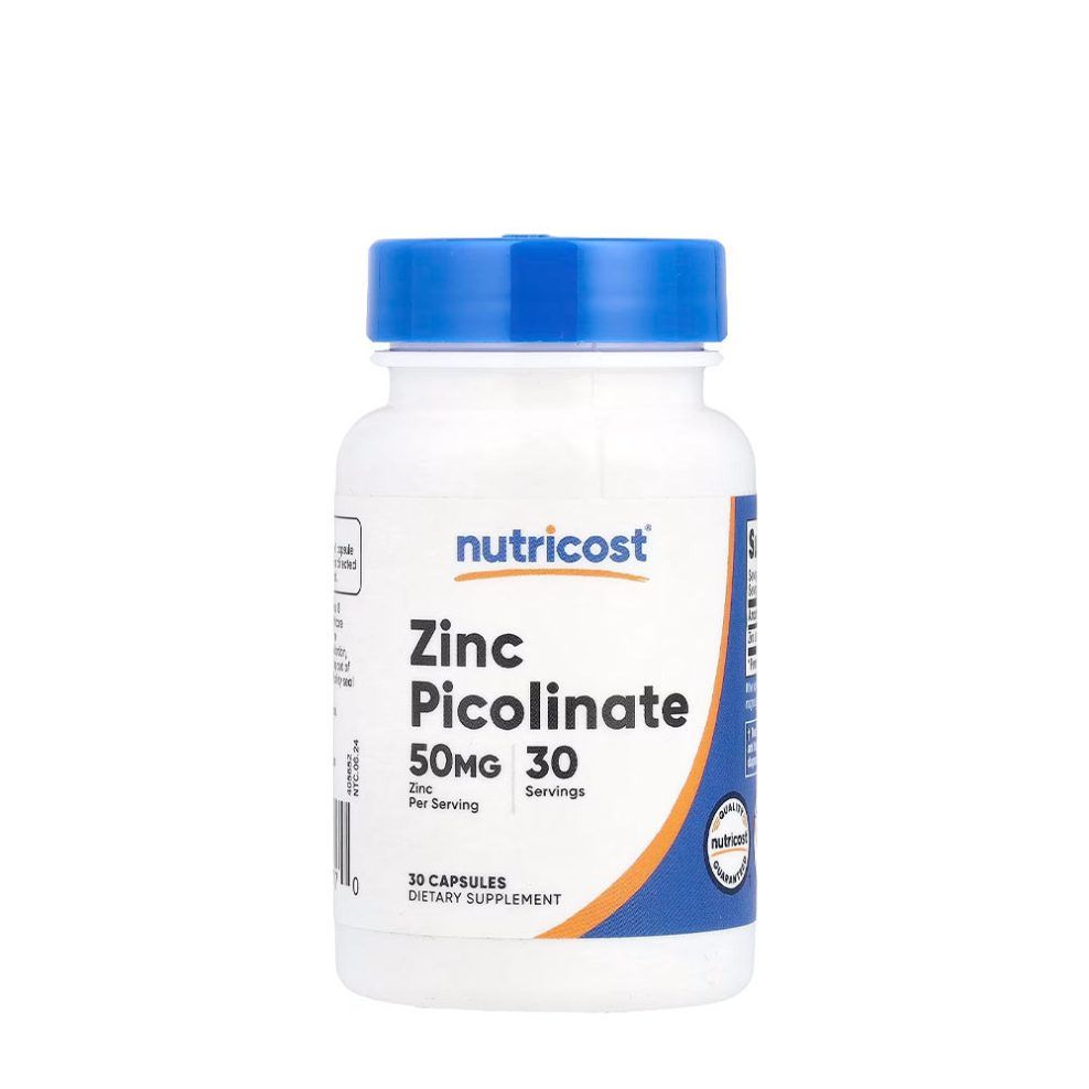 Cink-pikolinát 50 mg, Nutricost Zinc Picolinate 50 mg, 30 kapszula