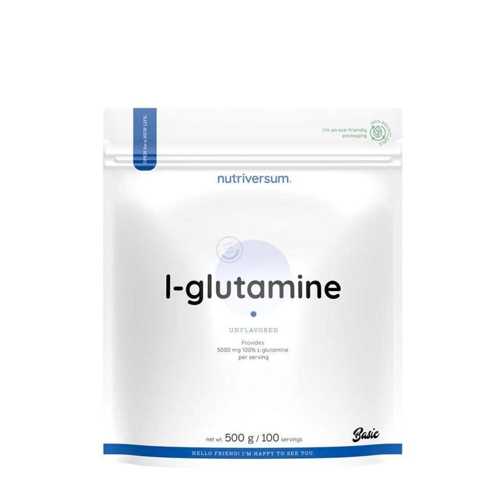 L-glutamin, Nutriversum 100% L-Glutamine, 500 g, ízesítetlen íz