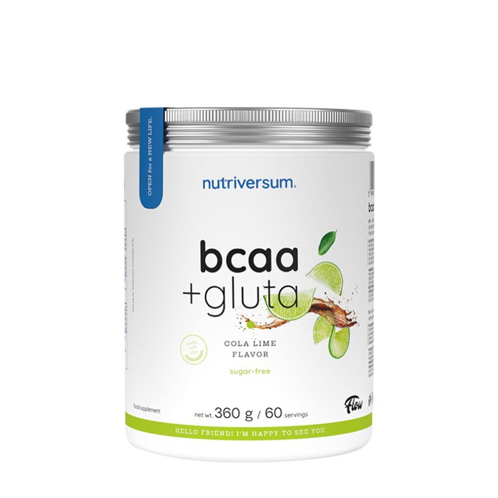 Cukormentes BCAA glutaminnal, Nutriversum BCAA + GLUTA Sugar Free, 360 g