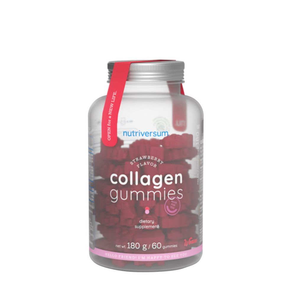 Kollagén gumivitamin nőknek, Nutriversum Collagen Gummies - WOMAN, 60 gumicukor, eper íz