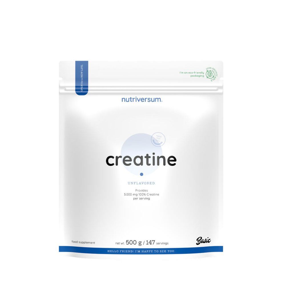Kreatin-monohidrát, Nutriversum Creatine - BASIC, 500 g, ízesítetlen íz