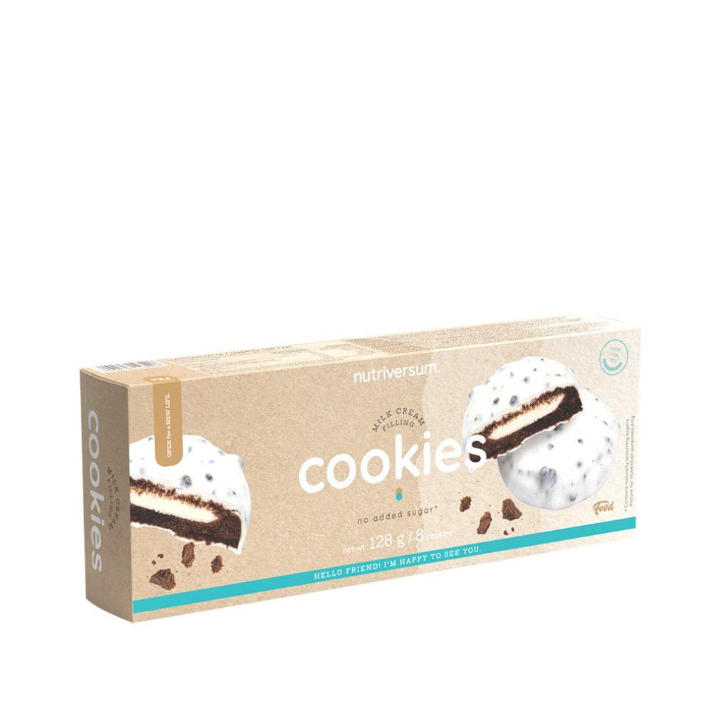 Krémes ízű keksz, Nutriversum Food Cookies, 128 g, krémes íz