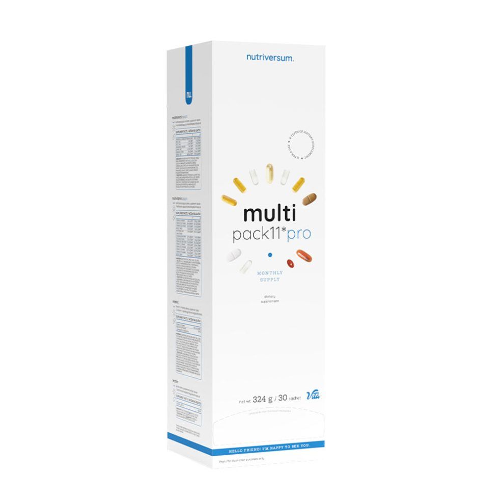 11 komponensű multivitamin csomag, Nutriversum Multi Pack 11 PRO multivitamin pack, 30 tasak