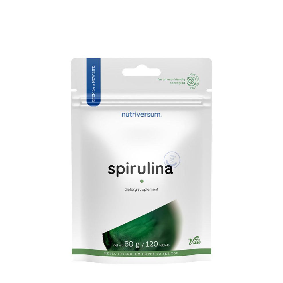 Spirulina tabletta, Nutriversum Spirulina - VITA, 120 tabletta