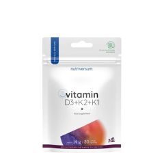 D3-, K2- és K1-vitamin, Nutriversum Vitamin D3 + K2 + K1, 30 lágykapszula