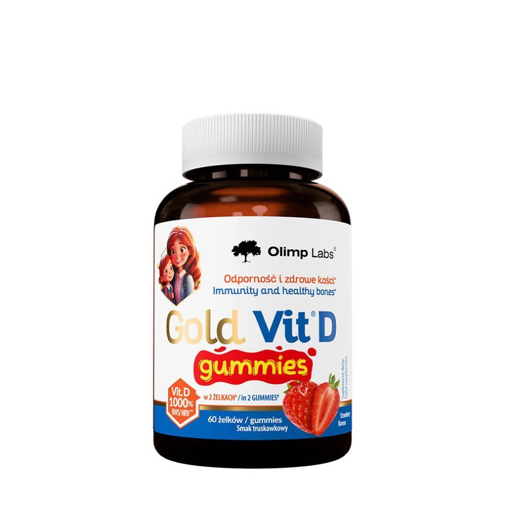 D-vitaminos gumivitamin, Olimp Labs Gold-Vit® D Gummies, 60 gumicukor, eper íz