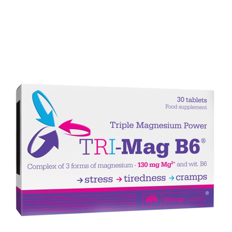 Magnézium B6-vitaminnal, Olimp Labs Tri-mag B6, 30 tabletta
