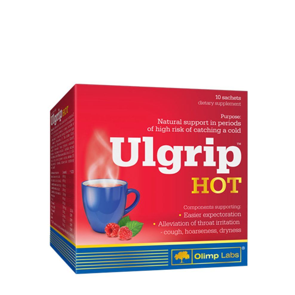 Forró italpor, Olimp Labs Ulgrip Hot, 10 tasak, málna íz