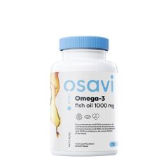 Halolaj omega-3 zsírsavakkal 1000 mg, Osavi Omega-3 Fish Oil - 1000 mg - Lemon flavour, 60 lágykapszula