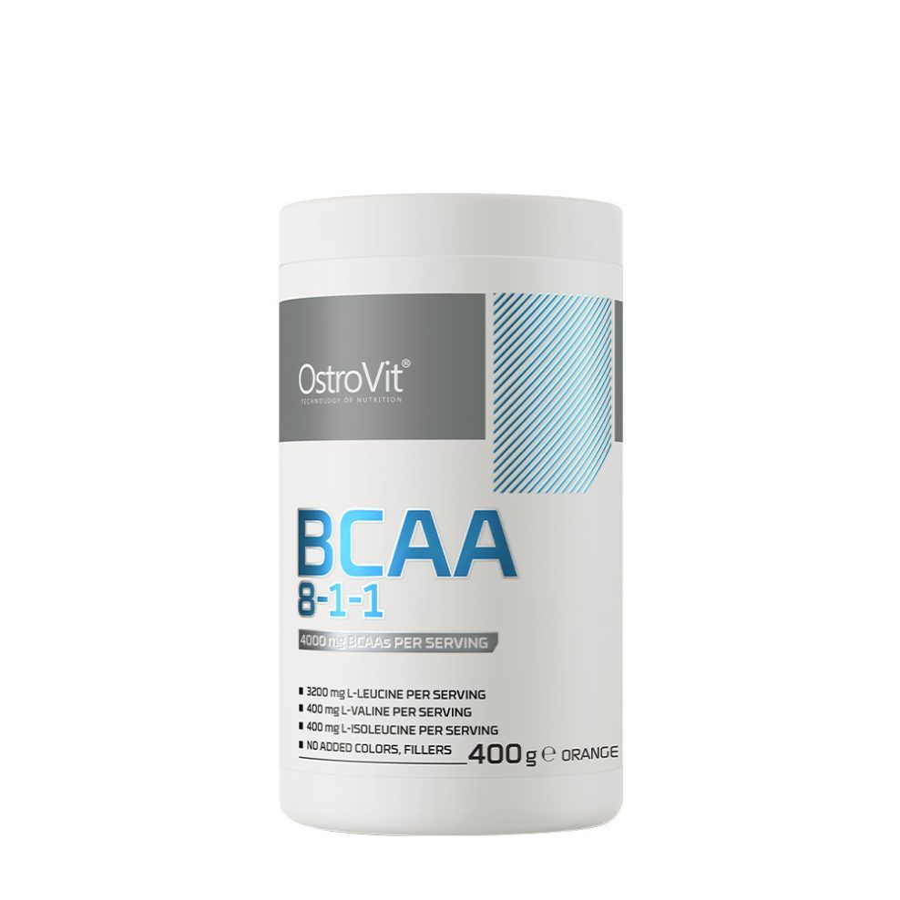 Elágazó láncú aminosavak 8:1:1 arányban, OstroVit BCAA 8-1-1, 400 g, narancs íz