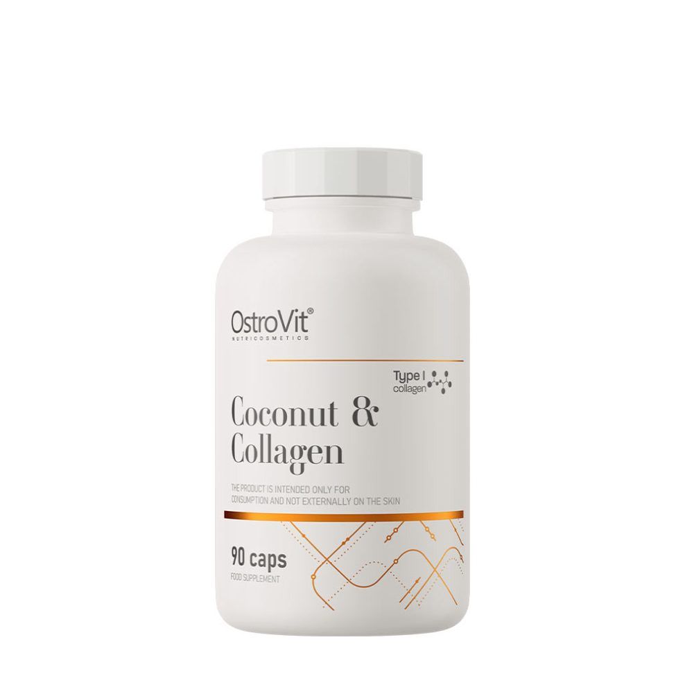 Kollagén kókuszból származó MCT-olajjal, OstroVit Collagen & MCT Oil from Coconut, 90 kapszula