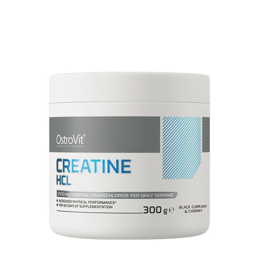 Kreatin-HCl, OstroVit Creatine HCL, 300 g, feketeribizli-cseresznye íz
