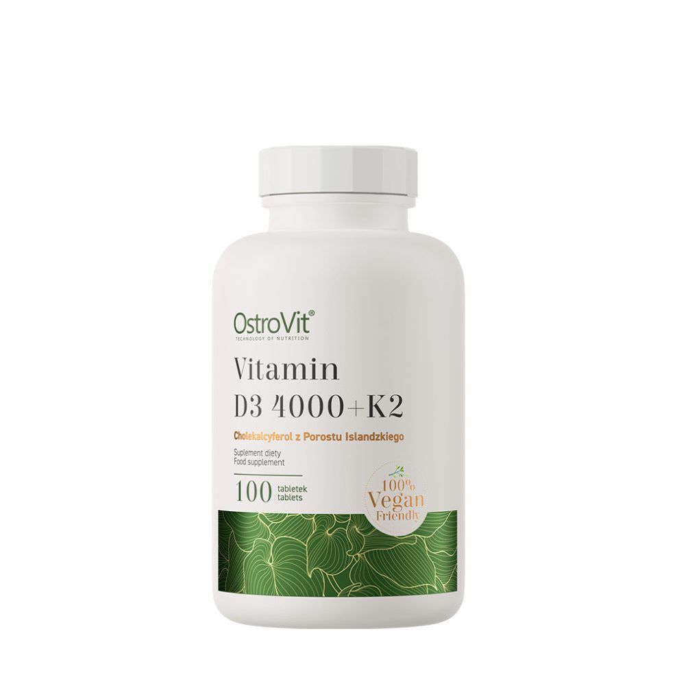 D3-vitamin 4000 NE és K2-vitamin, OstroVit D3 4000 IU + K2 VEGE, 100 tabletta
