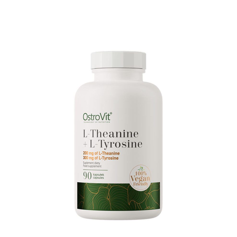 L-teanin és L-tirozin, OstroVit L-Theanine + L-Tyrosine VEGAN, 90 kapszula