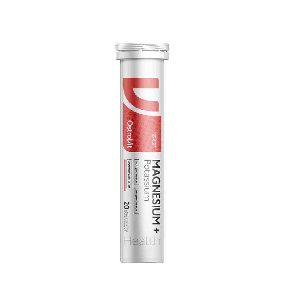 Magnézium és kálium, OstroVit Magnesium + Potassium, 20 pezsgőtabletta, grapefruit íz