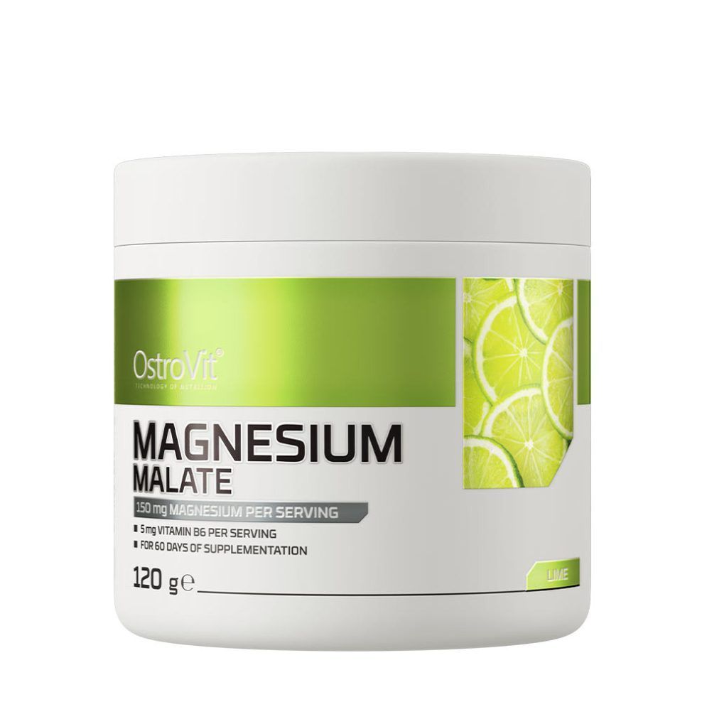 Magnézium-malát, OstroVit Magnesium Malate, 120 g, lime íz