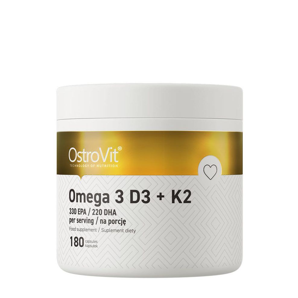 Omega-3 D3- és K2-vitaminnal, OstroVit Omega 3 D3+K2, 180 kapszula