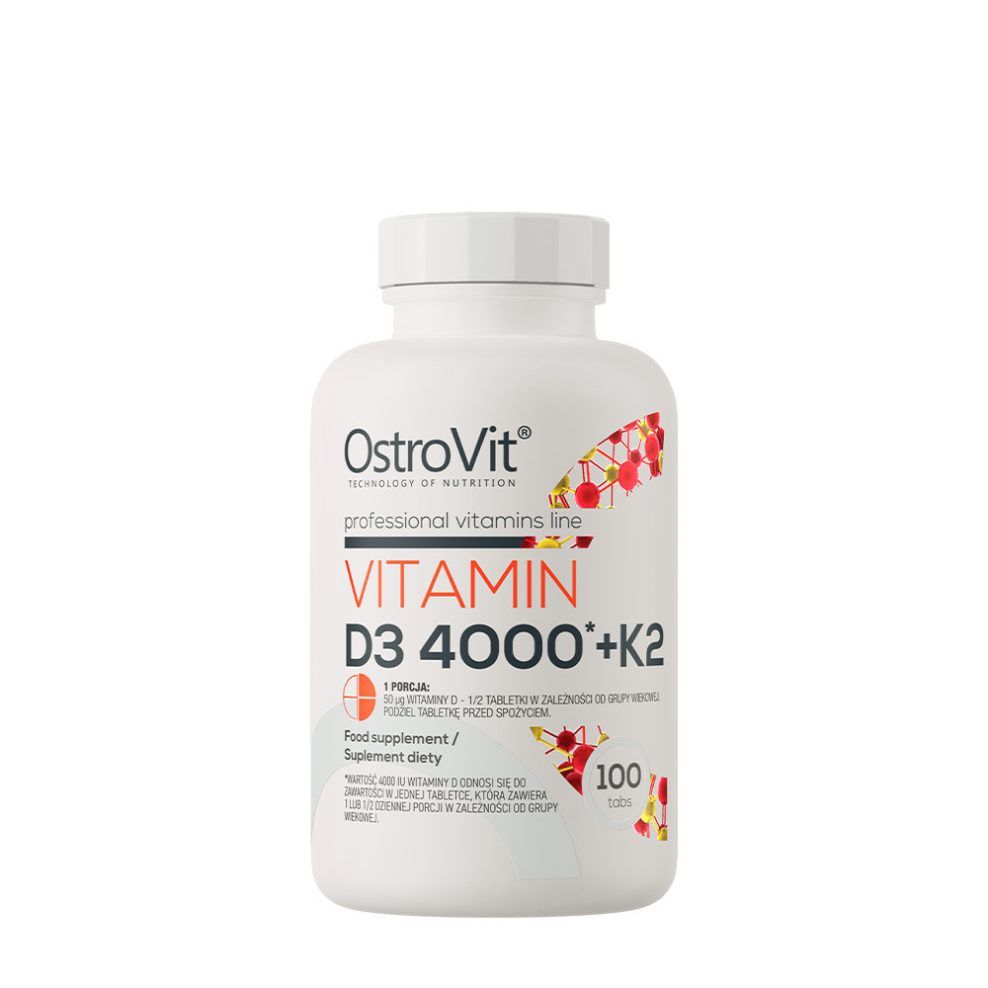 D3-vitamin 4000 NE K2-vitaminnal, OstroVit Vitamin D3 4000 IU + K2, 100 tabletta