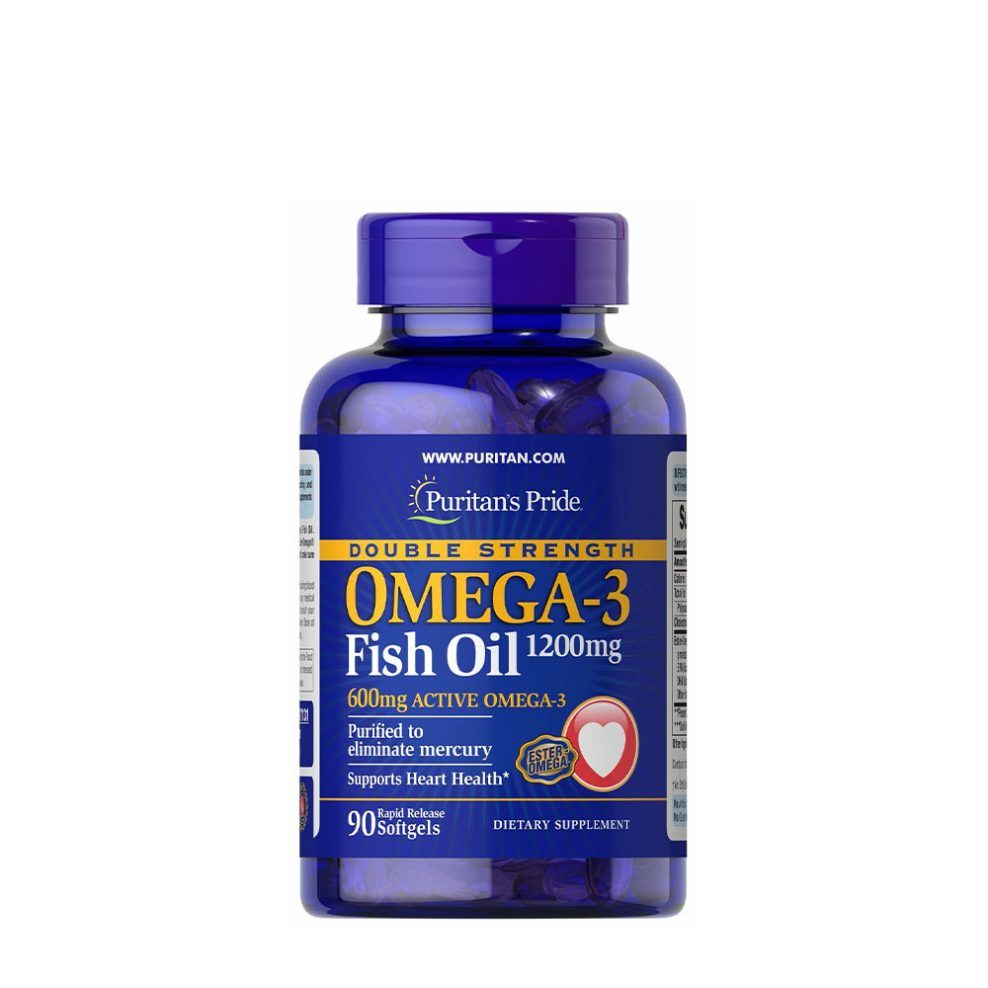 Omega-3 halolaj, Puritan's Pride Double Strength Omega-3 Fish Oil, 90 lágykapszula
