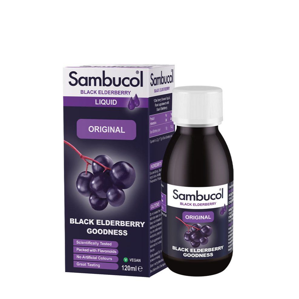 Fekete bodza folyékony kivonat, Sambucol Original Liquid, 120 ml, fekete bodza íz