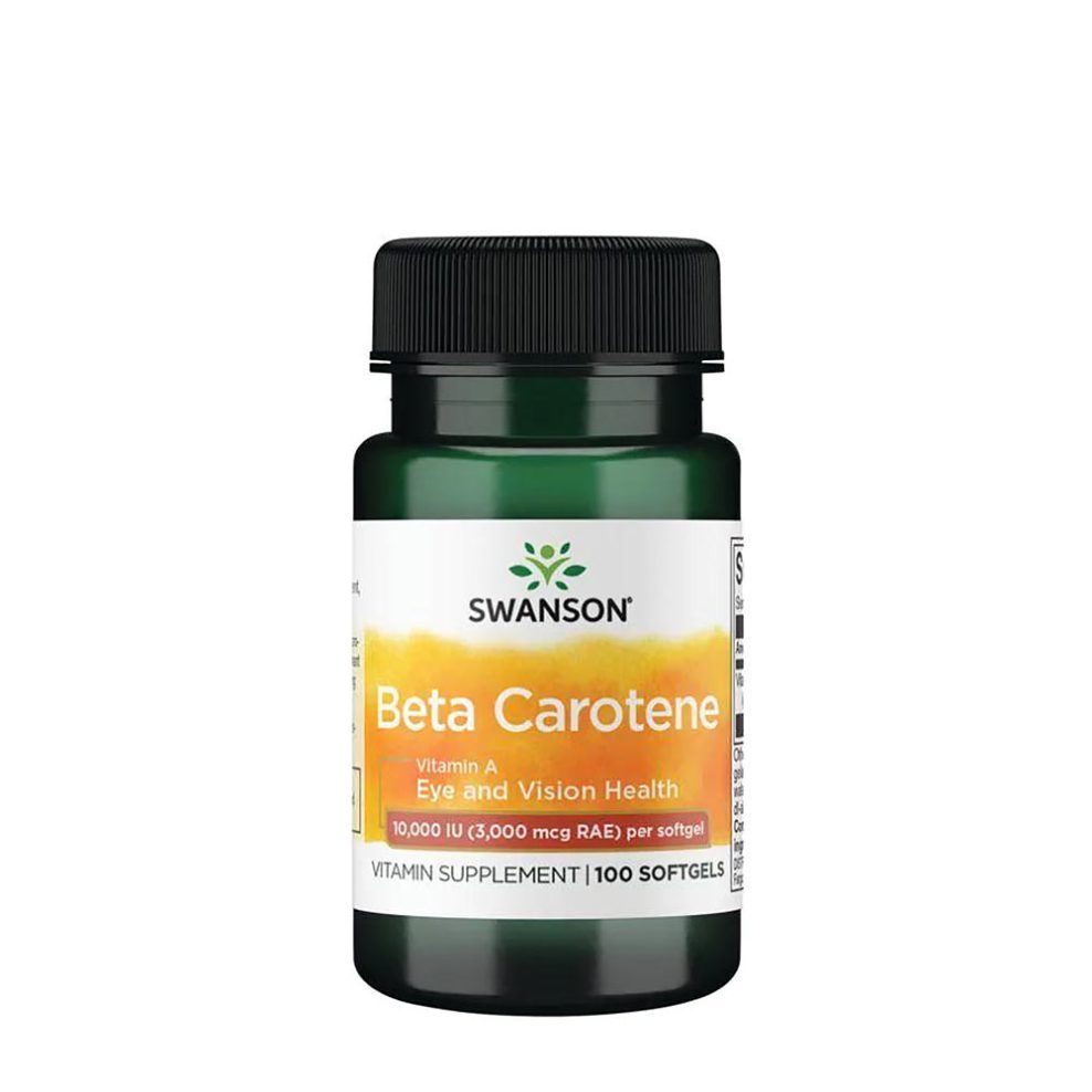 Béta-karotin (A-vitamin), Swanson Beta-Carotene (Vitamin A), 100 lágykapszula