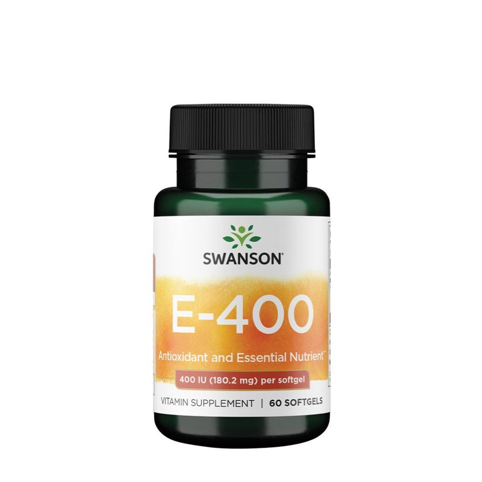 E-vitamin 400 NE, Swanson E-400 400 IU, 60 lágykapszula