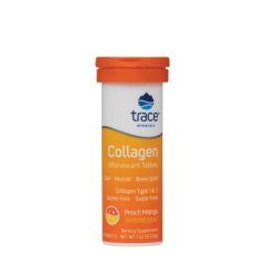 Kollagénes pezsgőtabletta, Trace Minerals Collagen Effervescent, 10 pezsgőtabletta, őszibarack-mangó íz