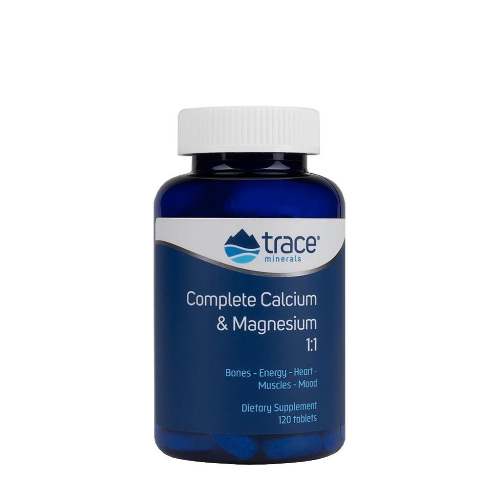 Kalcium-magnézium 1:1 arányban, Trace Minerals Complete Cal/Mag 1:1, 120 tabletta