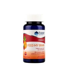 Gyerekeknek szánt agytámogató készítmény, Trace Minerals Feed My Brain for kids, 60 rágótabletta, gyümölcspuncs íz