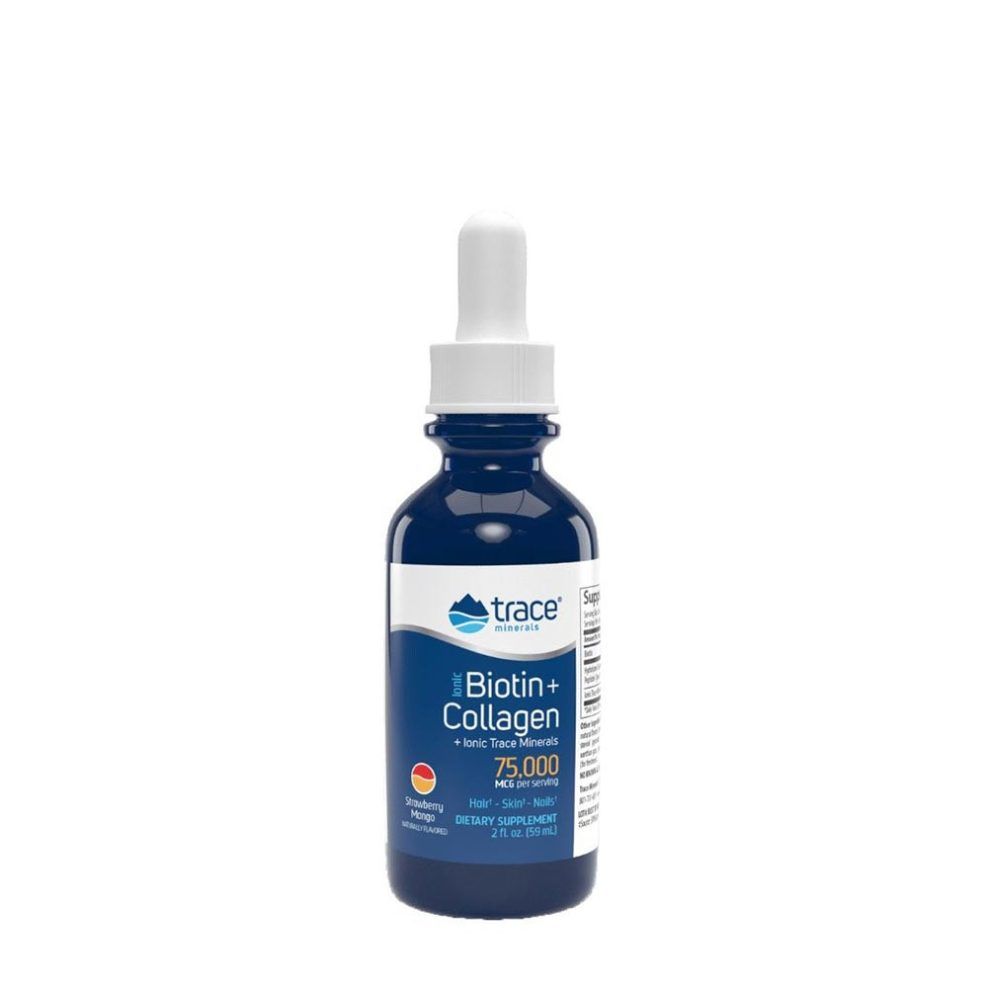 Biotin kollagénnel, Trace Minerals Ionic Biotin + Collagen, 59 ml