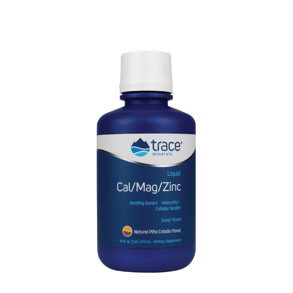 Kalcium-magnézium-cink folyadék, Trace Minerals Liquid Cal/Mag/Zinc, 473 ml, pina colada íz