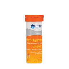 Elektrolit italpor energiához, Trace Minerals Max-Hydrate Energy, 10 pezsgőtabletta, narancs íz