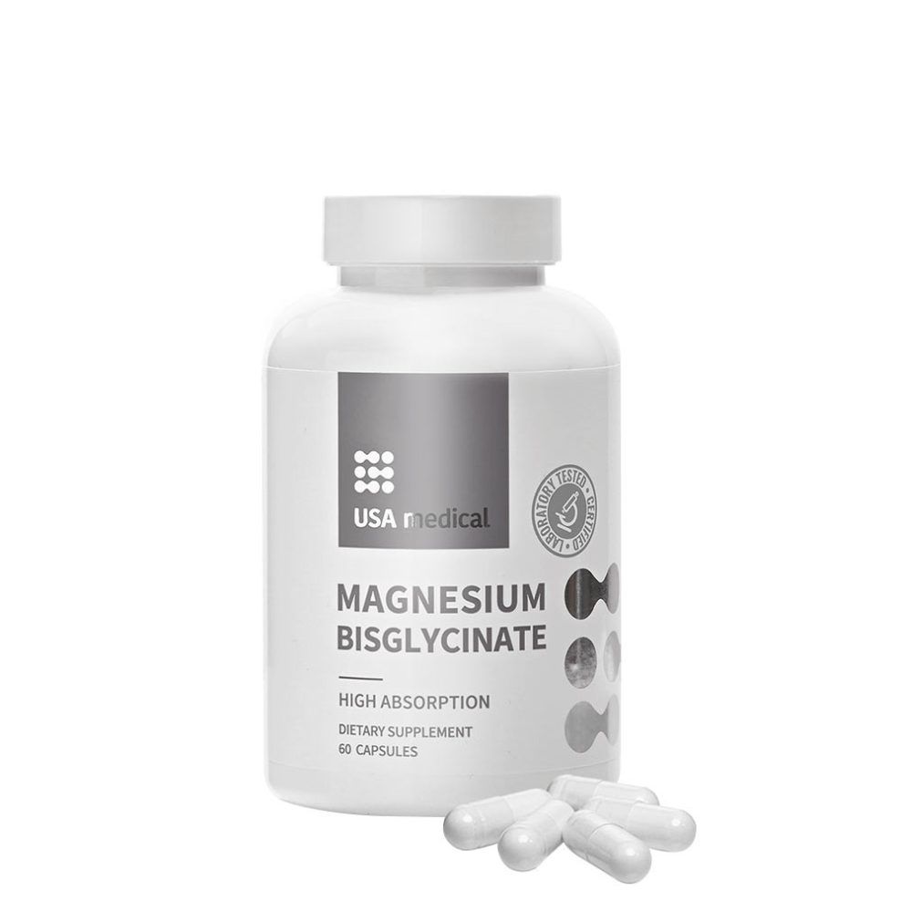 Magnézium-biszglicinát, USA medical Magnesium Bisglycinate, 60 kapszula