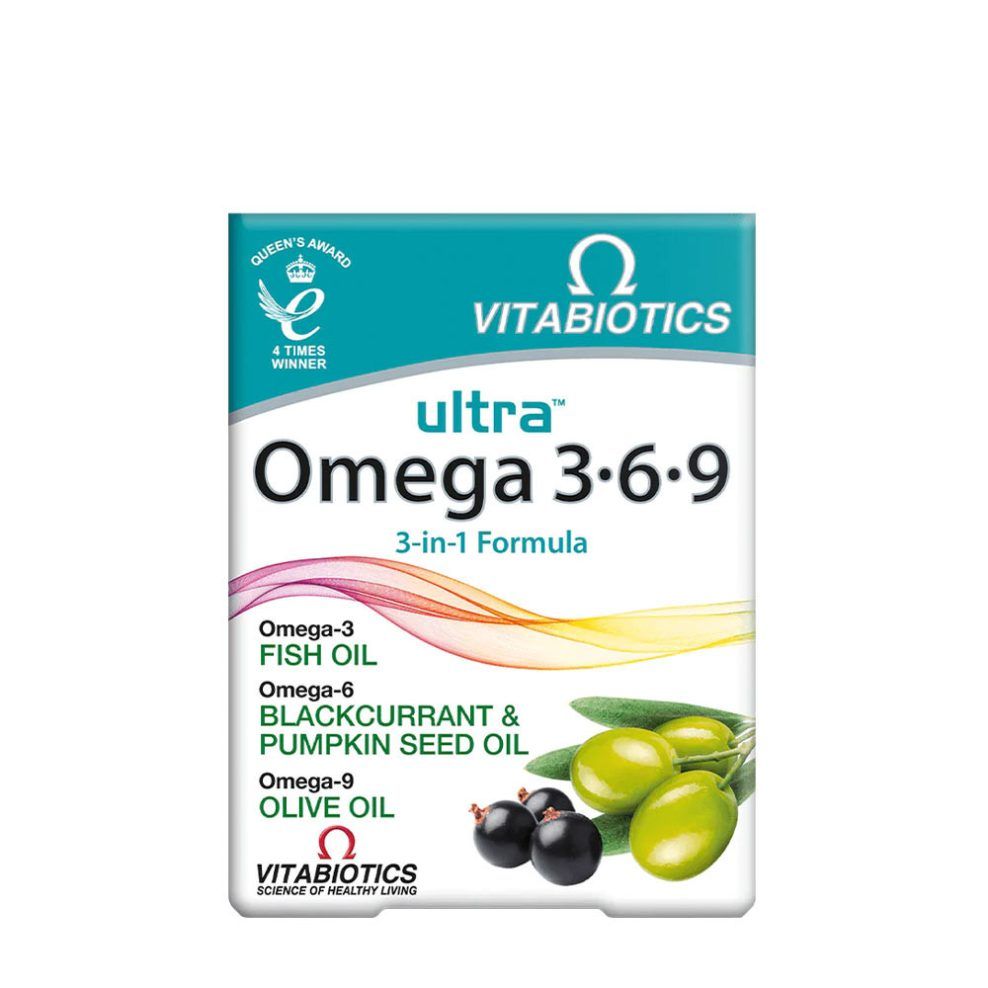 Omega-3-6-9 zsírsavak, Vitabiotics Ultra Omega 3-6-9, 60 kapszula