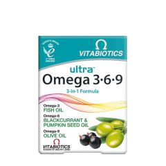 Omega-3-6-9 zsírsavak, Vitabiotics Ultra Omega 3-6-9, 60 kapszula