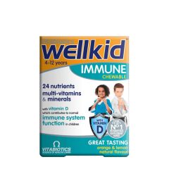Gyermek immun multivitamin, Vitabiotics Wellkid Immune Chewable, 30 tabletta