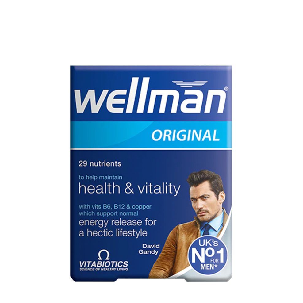 Férfi multivitamin, Vitabiotics Wellman Original - Multvitamin For Men, 30 tabletta