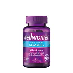 Női multivitamin gumivitamin, Vitabiotics Wellwoman Gummies, 60 gumicukor, bogyós gyümölcs íz