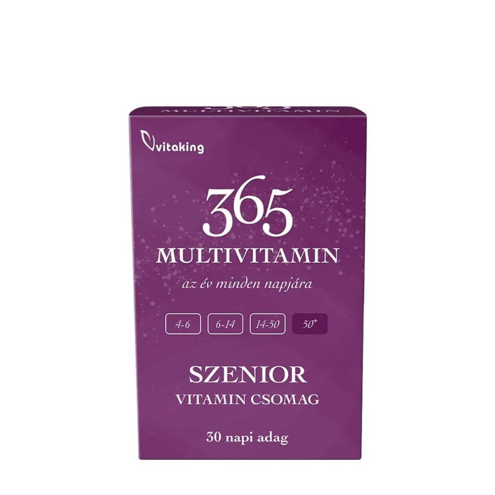 Senior multivitamin-csomag, Vitaking 365 Multivitamin Senior Pack, 30 tasak
