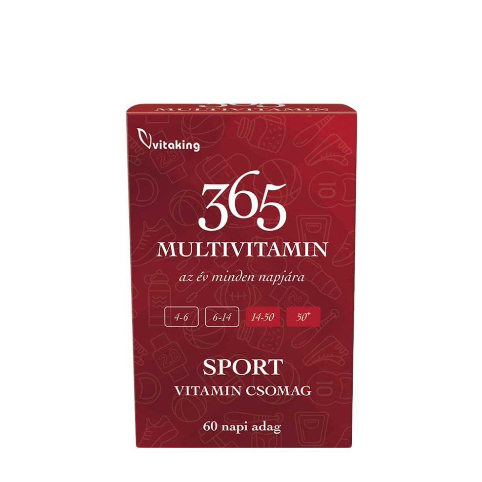 Sport multivitamin-csomag, Vitaking 365 Multivitamin Sport Pack, 60 tasak