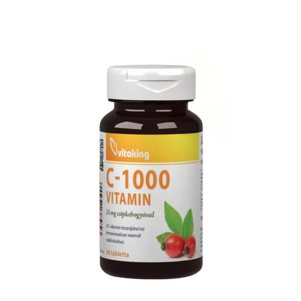 C-vitamin 1000 mg csipkebogyóval, Vitaking C-1000 mg with 25 mg Rosehip, 30 tabletta