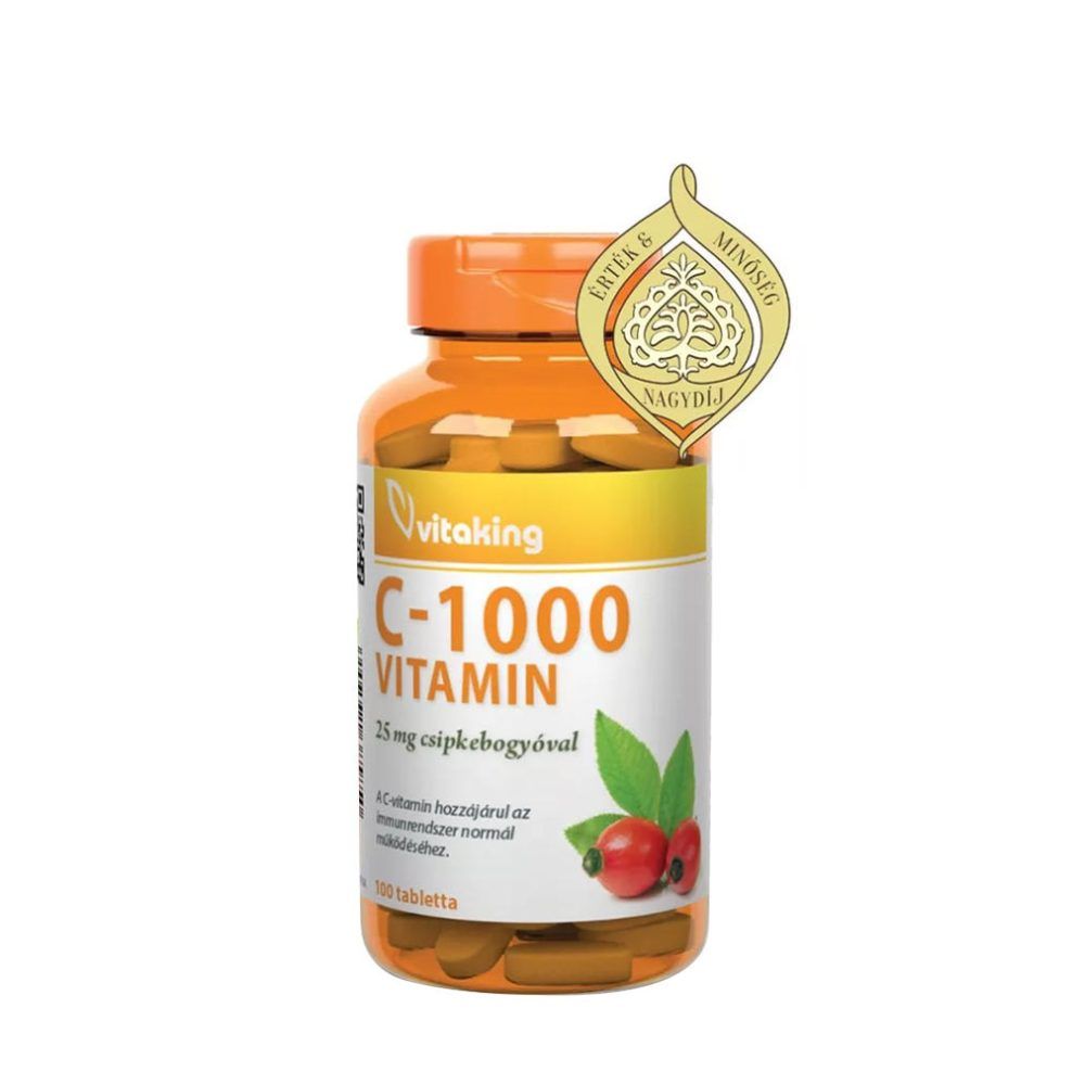 C-vitamin 1000 mg csipkebogyóval, Vitaking C-1000 mg with Rosehip 25mg, 100 tabletta