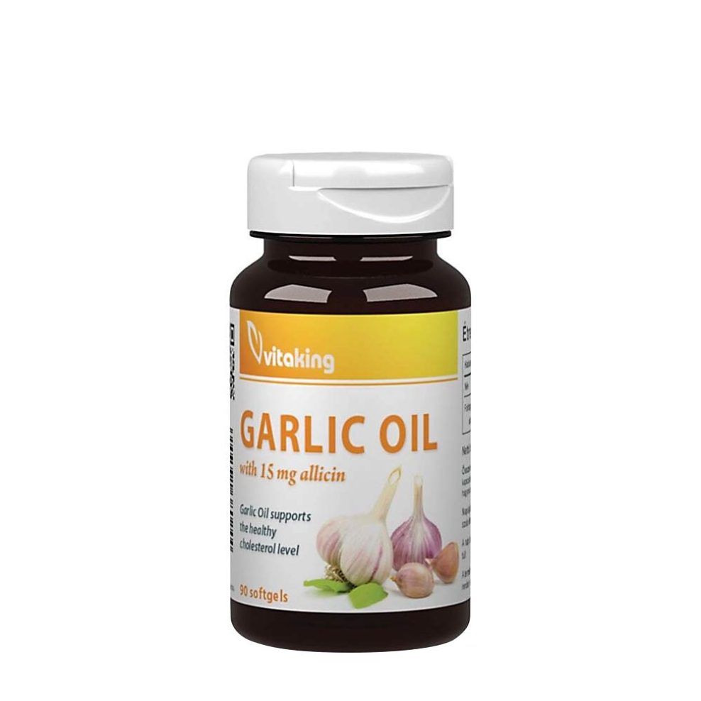 Fokhagymaolaj 15 mg allicinnel, Vitaking Garlic Oil with 15 mg allicin, 90 lágykapszula