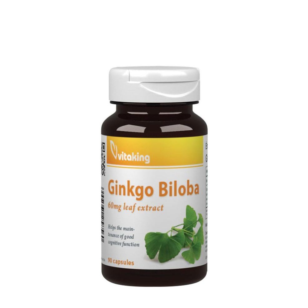 Ginkgo biloba levélkivonat 60 mg, Vitaking Ginkgo Biloba 60mg Leaf Extract, 90 kapszula