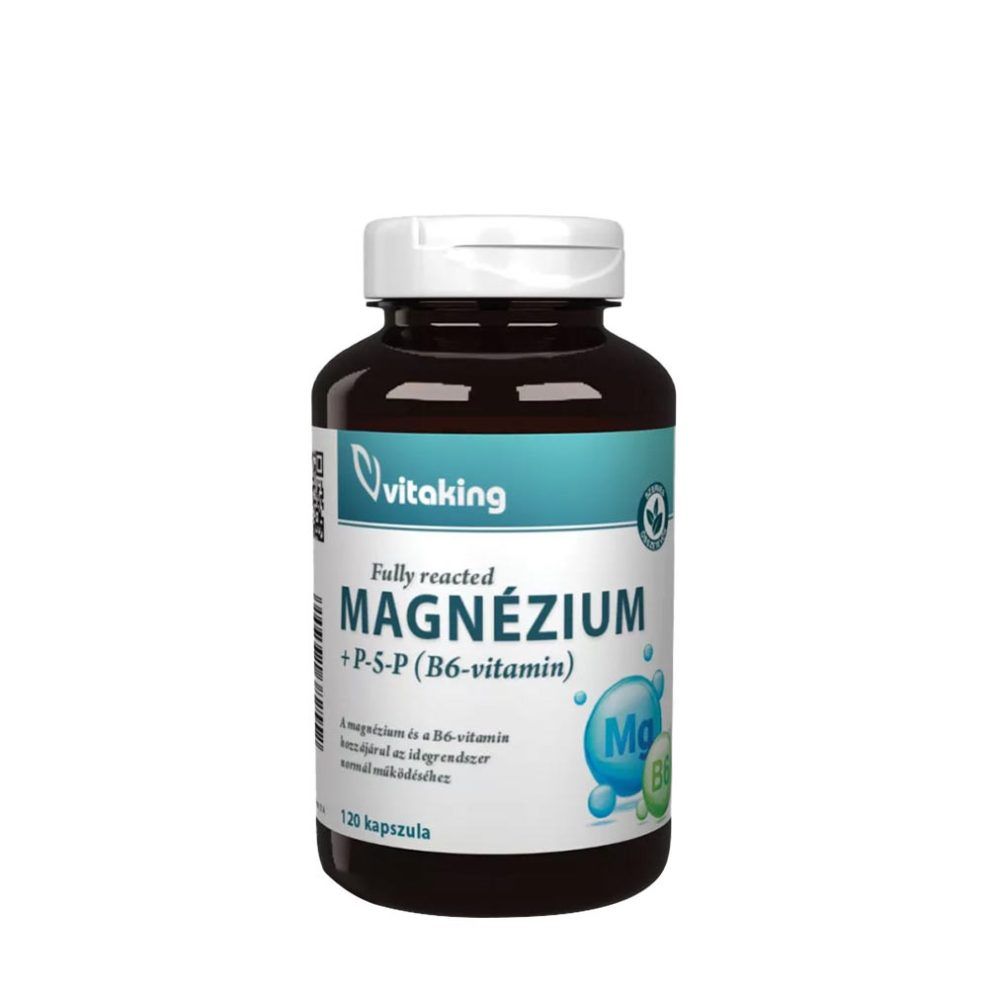 Magnézium-biszglicinát B6-vitaminnal, Vitaking Magnesium Bisglycinate + Vitamin B6 (P5P), 120 kapszula